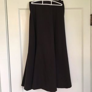 Ralph Lauren Brown Wool Flared Skirt
